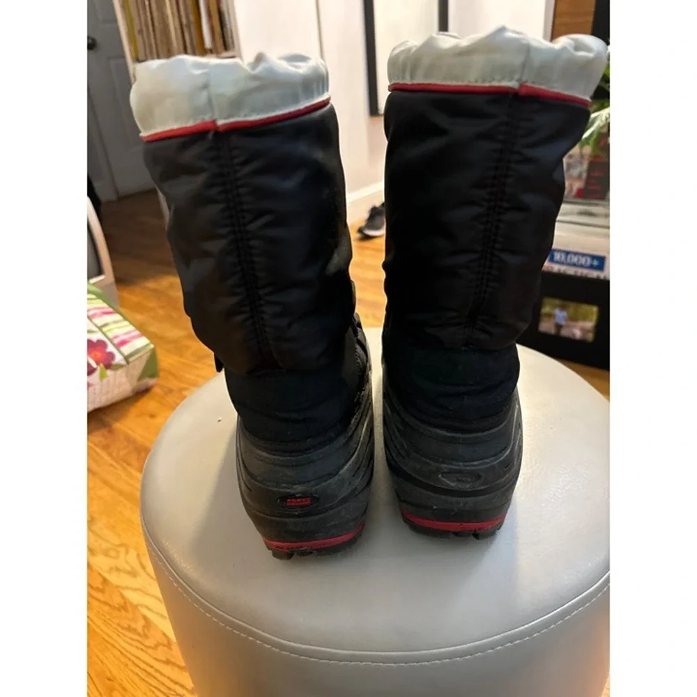 Sorel Snow Trooper Kids Boots Size 5 Black Red Waterproof‎ NY1615-010